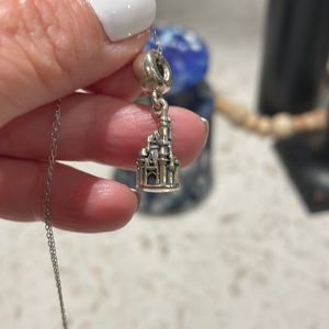 Pandora Disney parks collection Cinderella castle charm and chain